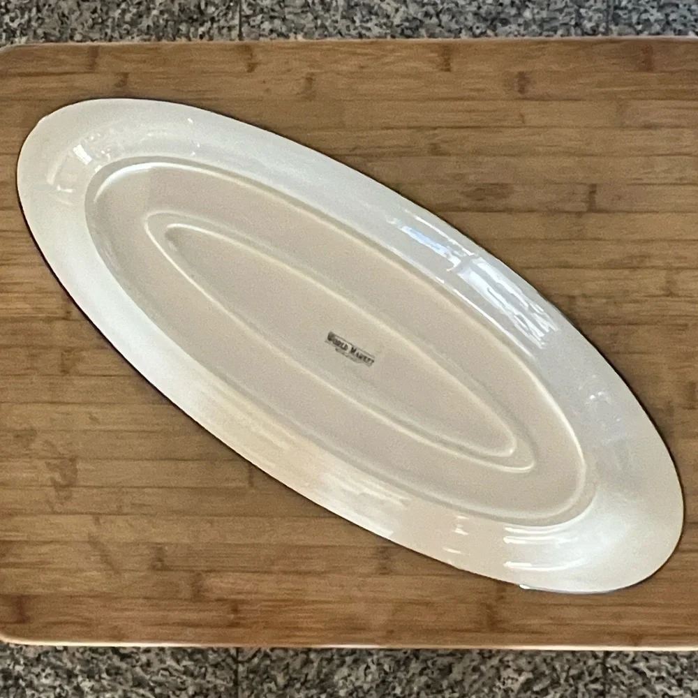 Vintage World Market Fish Oval Serving Platter Stoneware Made In Italy 🇮🇹 22.5